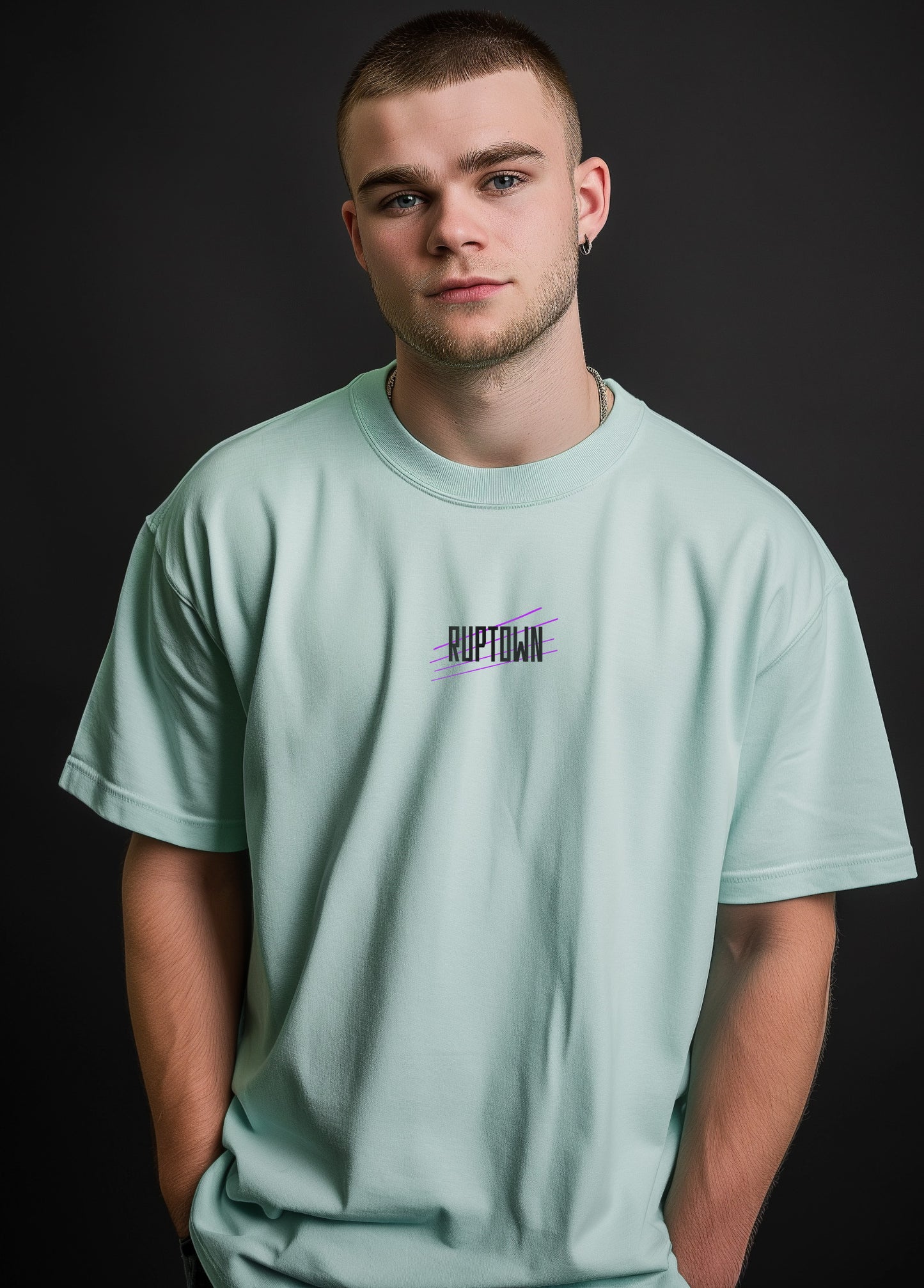 Oversized Graphic Tee Green - IMPRESS